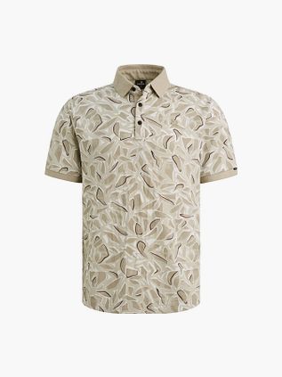 Polo Vanguard de piqué estampado en beige