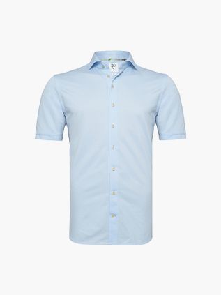 R2 Chemise Japanese Knitted Manches Courtes Bleu Clair
