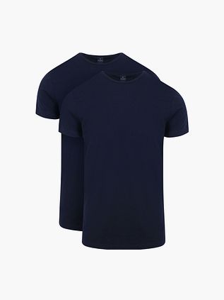 Suitable Ota T-shirt med rund hals navy 2-pak