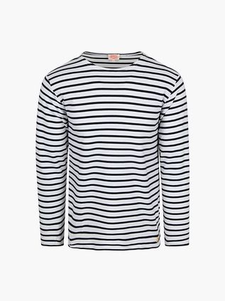 Armor-Lux Sweater Stripes White Dark Blue