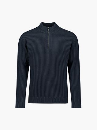 No Excess Half Zip Trøje Rib Marineblå