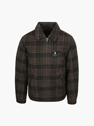 Superdry Overshirt Wool Blend Checks Brown