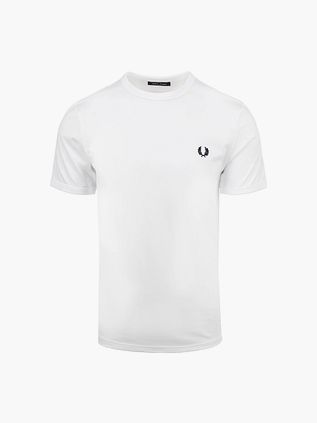 Fred Perry Ringer T-Shirt Biały