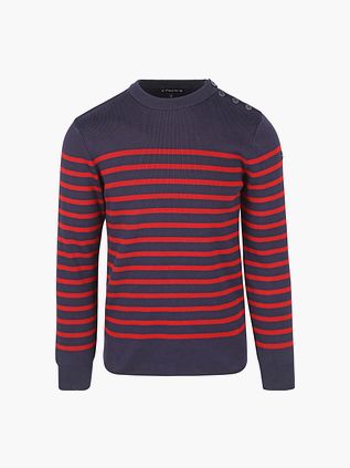 Armor-Lux Sweter Groix w paski granatowo-czerwony