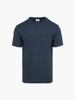 No Excess Fløyelsstripet T-skjorte Navy