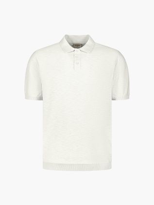 No Excess Polo Tricoté Slub Blanc Cassé