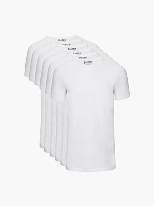 Slater 6-pak Basis Fit T-shirt Hvid