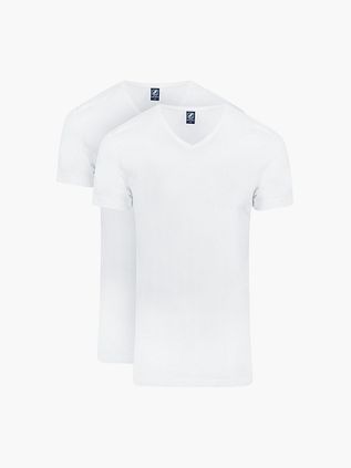 Suitable Vibambo T-Shirt z dekoltem w serek biały 2-pack