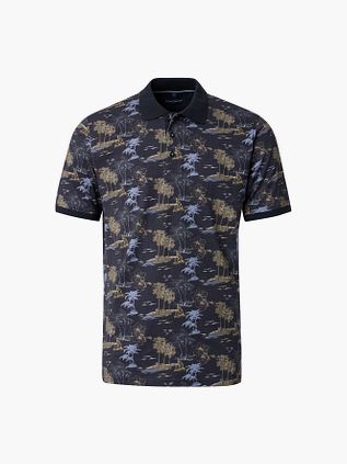 Casa Moda polo med mønster i navy