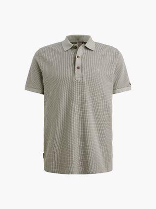 Cast Iron Knitted Polo Shirt Greige