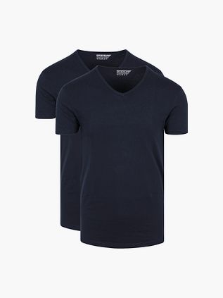 Garage 2-Pack Basic T-Shirt Bio V-Neck granatowy