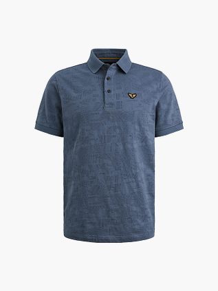 PME Legend Pikétröja Jacquardjersey Bijou Blue