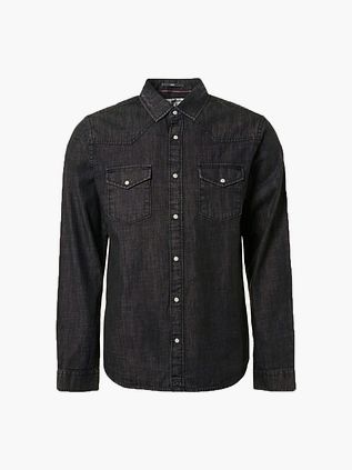 Camicia No Excess in denim twill antracite