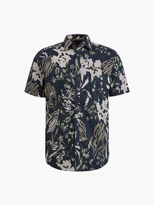 PME Legend Kortærmet Skjorte Med Print Marineblå