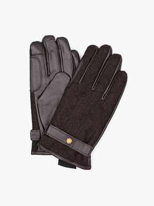 Barbour Handschoenen Barlow Herringbone Leer Bruin
