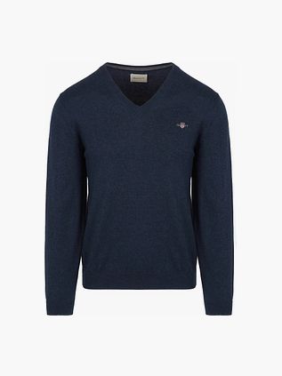 GANT Genser med V-hals Jeansblå
