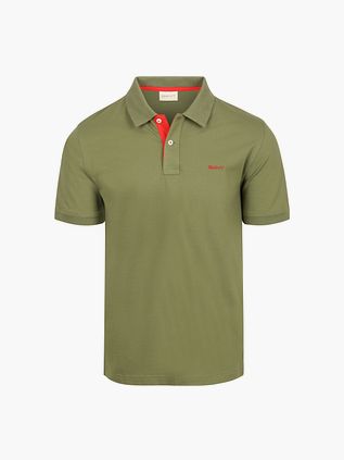 Gant Polo Piqué Contrast Vert Herbe