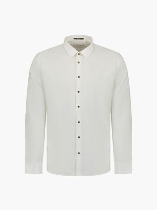 No Excess Camisa Mezcla De Lino White