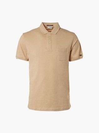 No Excess Polo i beige linned