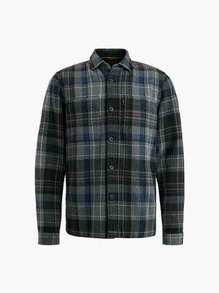 PME Legend Overshirt Dobby Rutet Sort Grå