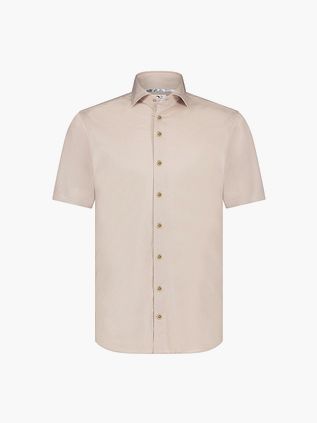R2 Skjorta Kortärmad Stickad Piqué Beige