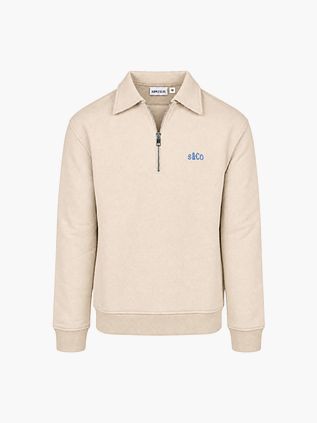 Supply & Co Sweat Polocollar Zip Aarav Brun