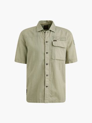 Camisa de manga corta PME Legend de mezcla de lino en verde