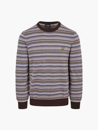 Lyle & Scott Pullover Crewneck Fairisle Ebony