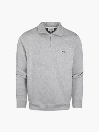 Pullover con zip Lacoste grigio chiaro