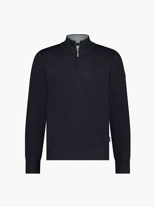 State Of Art Halv Zip Trøje i Uldblend, Navy