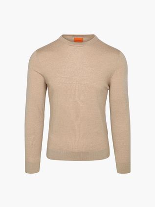 Suitable sweter z wełny merino w kolorze piaskowym