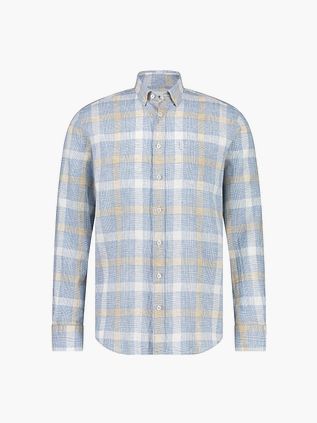 State Of Art Skjorte I Blåtternet Linned