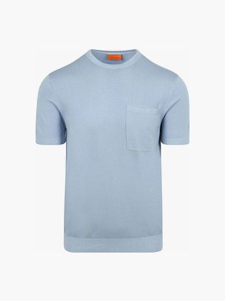 Suitable Knitted T-shirt Pocket Compact Hellblau