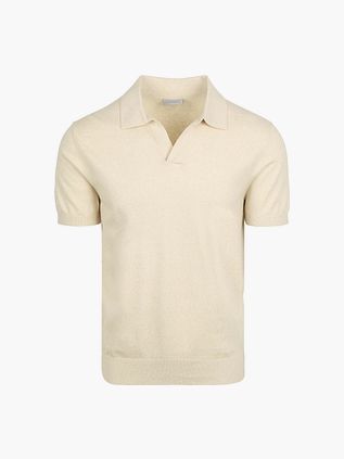 Suitable Riva Polo i Ecru med Lin