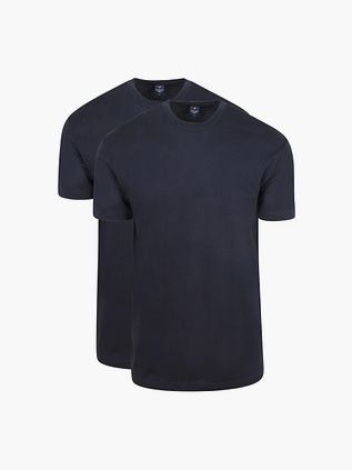 T-shirt Suitable Obra z wysokim okrągłym dekoltem w kolorze granatowym, zestaw 2 sztu