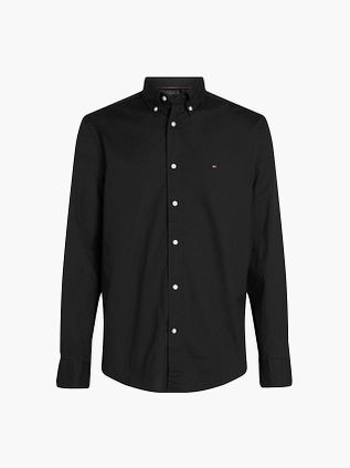 Tommy Hilfiger Poplin Skjorte Flex Sort