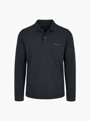 Marc O'Polo Longsleeve Heavy Poloshirt Peppercorn Grey