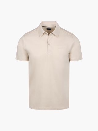 State of Art Poloshirt Jersey Interlock Råvit