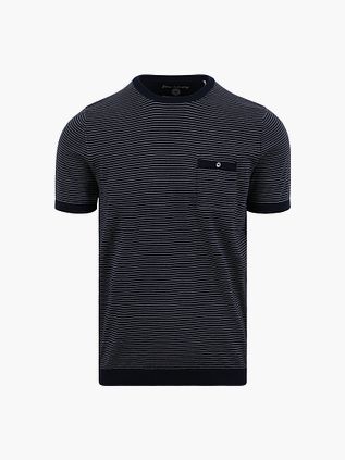 T-Shirt Blue Industry a rayas en azul marino