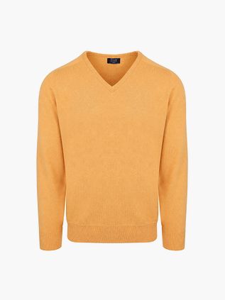 William Lockie V-Neck Lambswool Harvest Gold