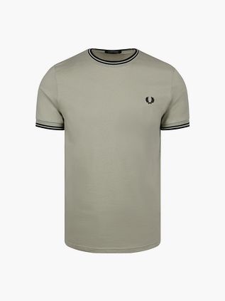Camiseta Fred Perry Twin Tipped S23 modern fit de algodón verde