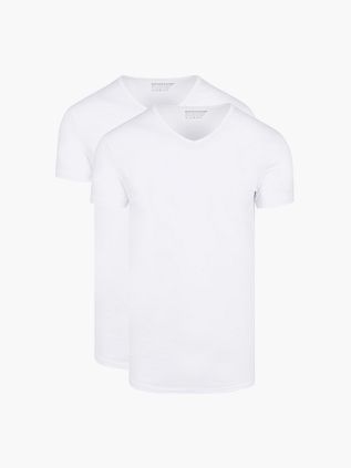 Garage 2-pack Basic T-Shirt z bawełny organicznej z dekoltem V Biały