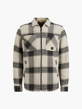 PME Legend Overshirt Heavy Yarn Kariert Ecru
