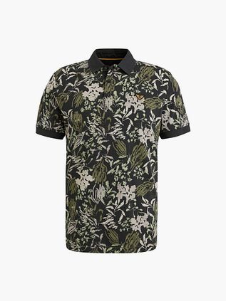 PME Legend Poloshirt Piquet Print Marineblå