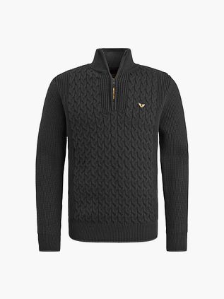 PME Legend Strikket Half Zip Trøje Cable Sort