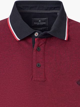 CASAMODA Polo Shirt Piqué Contrast Red
