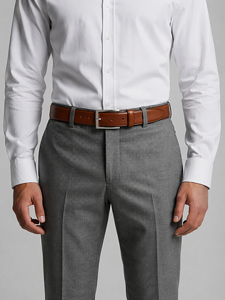 Suitable Riem Structuur Leer Bruin