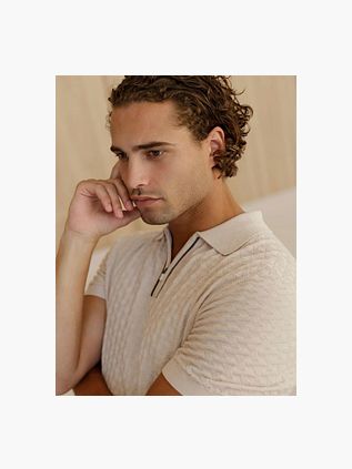 R2 Amsterdam Strickpolo Beige