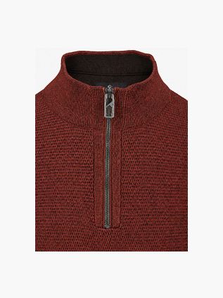CASAMODA Half-zip Jumper Structure Brick marl