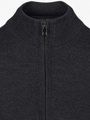 Olymp Half Zip Sweater Wool Anthracite